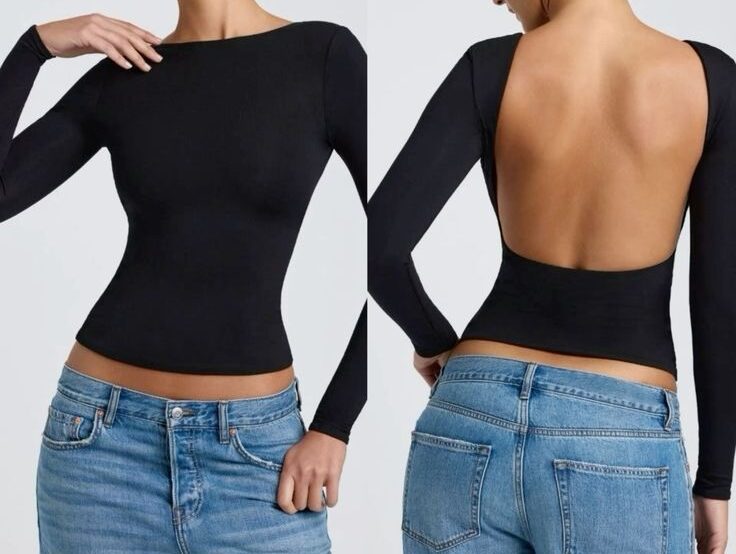 Long Sleeve Backless Top